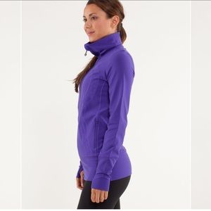 Lululemon In Stride Zip Jacket Bruised Berry Faded Dot Embossed Bruised …